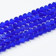Cats Eye Through-drilled Flat Hearts, Approx 6mm, 38cm/strand
