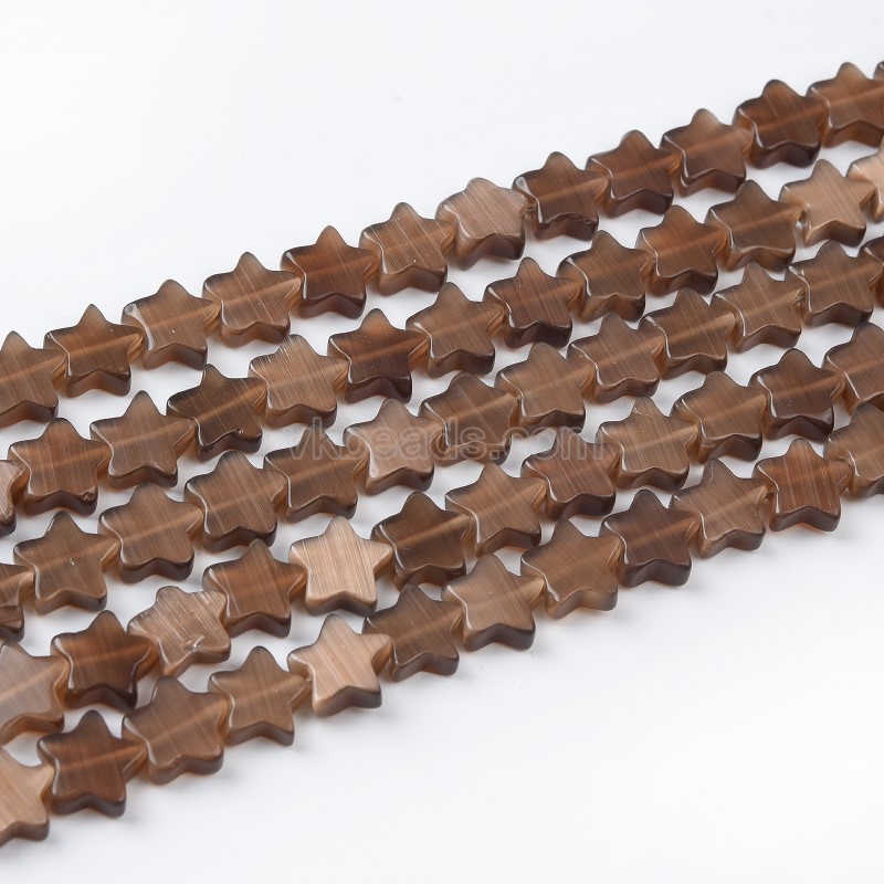 Cats Eye Flat Stars, Approx 10mm, 38cm/strand