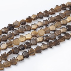 Cats Eye Puffy Stars, Approx 10mm, 38cm/strand