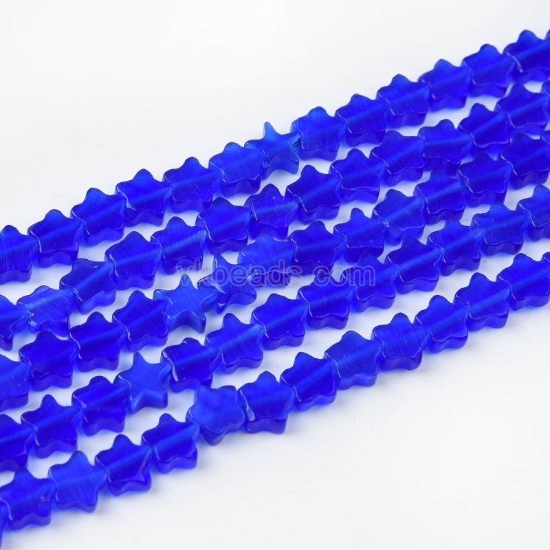 Cats Eye Flat Stars, Approx 10mm, 38cm/strand