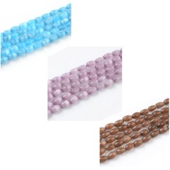 Cats Eye Smooth Rice Beads, Approx 4x6mm, 38cm/strand