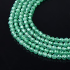Cyan Blue Cubic Zirconia Faceted Rounds, Approx 2-5mm, 38cm/strand