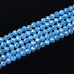 Light Blue Sage Cubic Zirconia Faceted Rounds, Approx 2-5mm, 38cm/strand