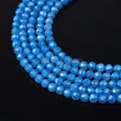 Blue Sage Cubic Zirconia Faceted Rounds, Approx 2-5mm, 38cm/strand