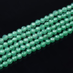 Cyan Blue Cubic Zirconia Faceted Rounds, Approx 2-5mm, 38cm/strand