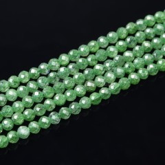 Beryl Cubic Zirconia Faceted Rounds, Approx 2-5mm, 38cm/strand