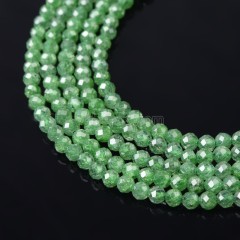 Beryl Cubic Zirconia Faceted Rounds, Approx 2-5mm, 38cm/strand