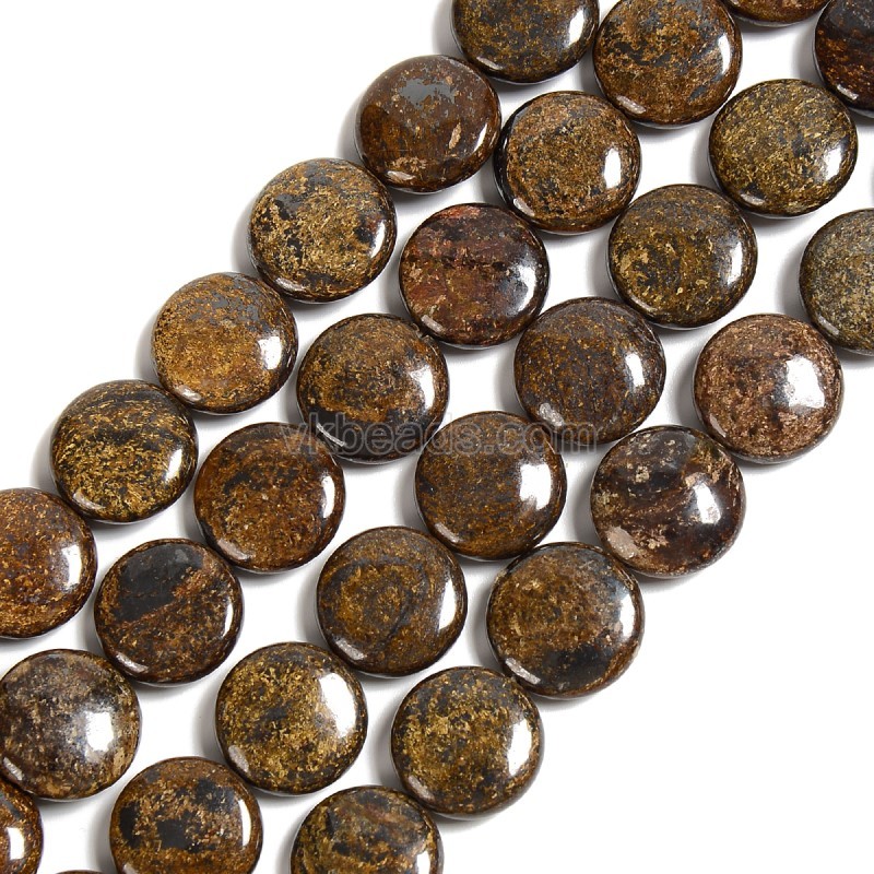 Bronzite Smooth Puffy Coins, Approx 16mm, 38cm/strand