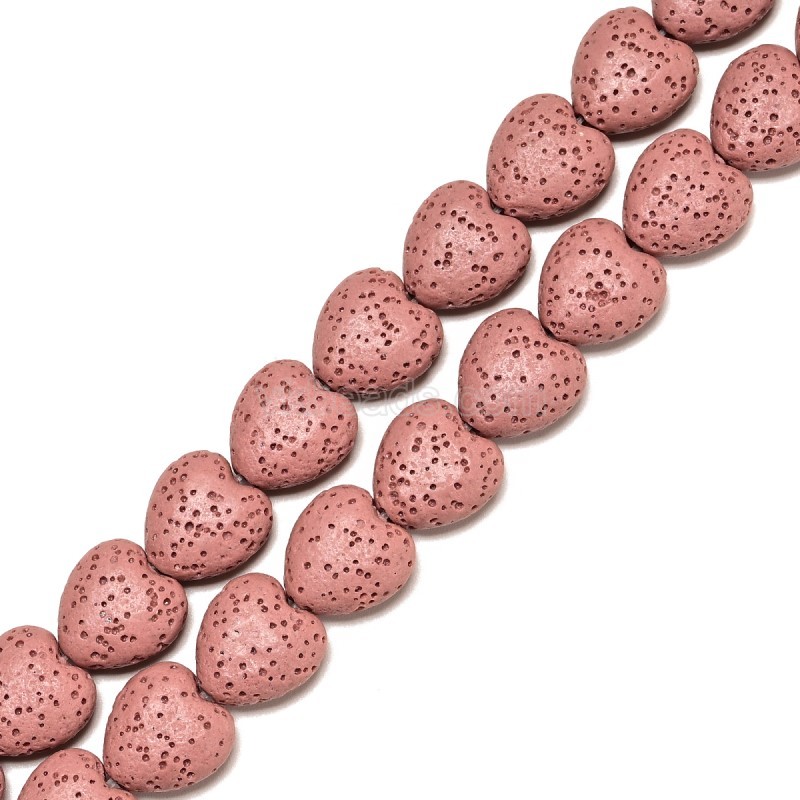 Lava Rock Puffy Hearts, Approx 13x14-20x20mm, 38cm/strand