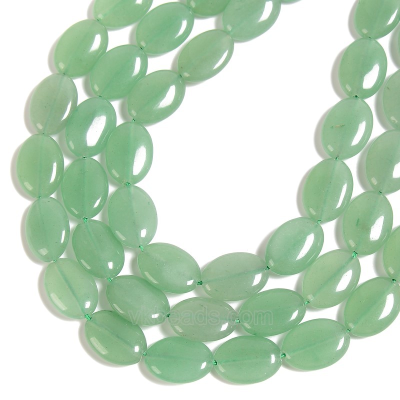 Green Aventurine Smooth Puffy Ovals, Approx 13x18mm, 38cm/strand