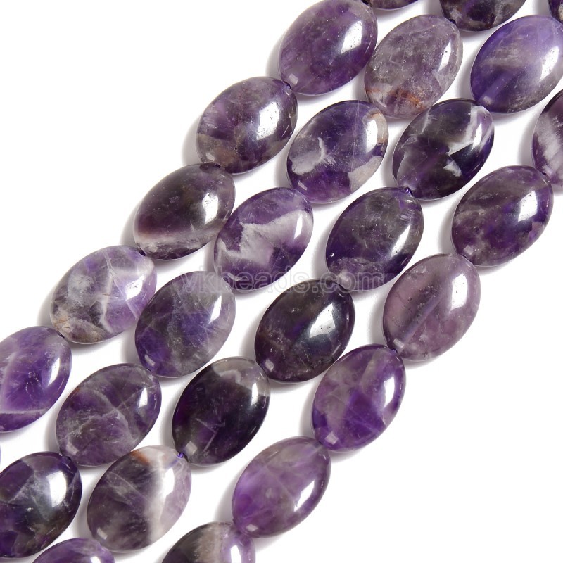 Chevron Amethyst Smooth Puffy Ovals, Approx 13x18mm, 38cm/strand