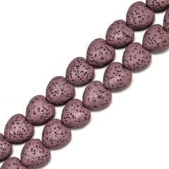 Lava Rock Puffy Hearts, Approx 13x14-20x20mm, 38cm/strand
