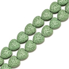 Lava Rock Puffy Hearts, Approx 13x14-20x20mm, 38cm/strand