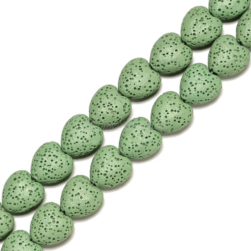 Lava Rock Puffy Hearts, Approx 13x14-20x20mm, 38cm/strand