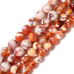 Orange Fire Agate Smooth Rounds, Approx 8-10mm, 38cm/strand