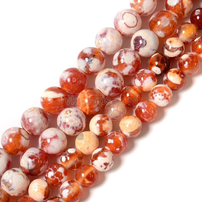 Orange Fire Agate Smooth Rounds, Approx 8-10mm, 38cm/strand