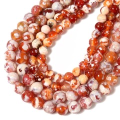 Orange Fire Agate Smooth Rounds, Approx 8-10mm, 38cm/strand