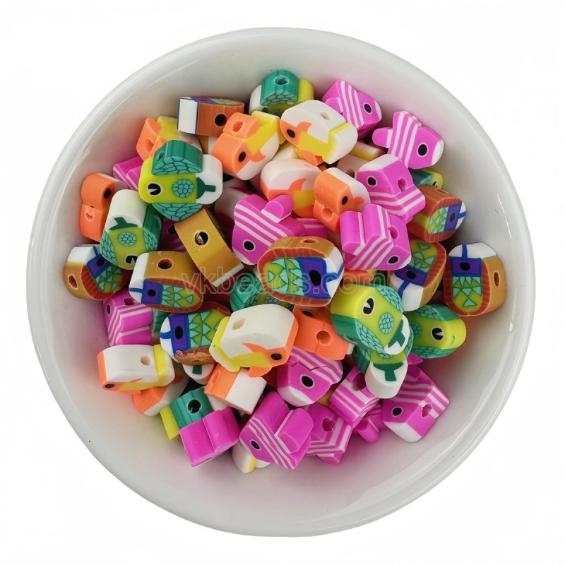 Little Fish Mixed Color Handmade Polymer Clay Beads, Approx 10mm, 50pcs/bag, Sell by Bags
