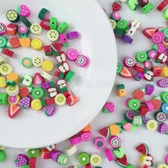 Fruit Mixed Color Handmade Polymer Clay Beads, Approx 10mm, 50pcs/bag