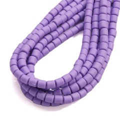 Purple Polymer Clay Smooth Columns Strands, Approx 6x6mm, 37-38cm/strand