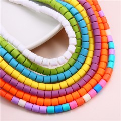 White Polymer Clay Smooth Columns Strands, Approx 3x6mm, 38-39cm/strand