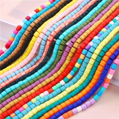 White Polymer Clay Smooth Columns Strands, Approx 3x6mm, 38-39cm/strand