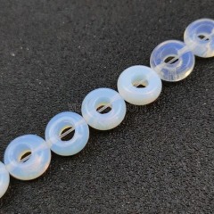 Opalite Big Hole Smooth Rondelles/Donut Beads Strands, Approx 5x10mm, 20pcs/strand