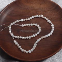 Natural Cultured White Freshwater Pearls Center-drilled Nuggets Beads Strands, Approx 4-5mm, 34-36cm/strand