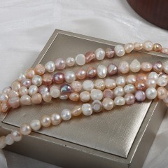 Natural Cultured Multicolor Freshwater Pearls Center-drilled Nuggets Beads Strands, Approx 7-8mm, 34-35cm/strand