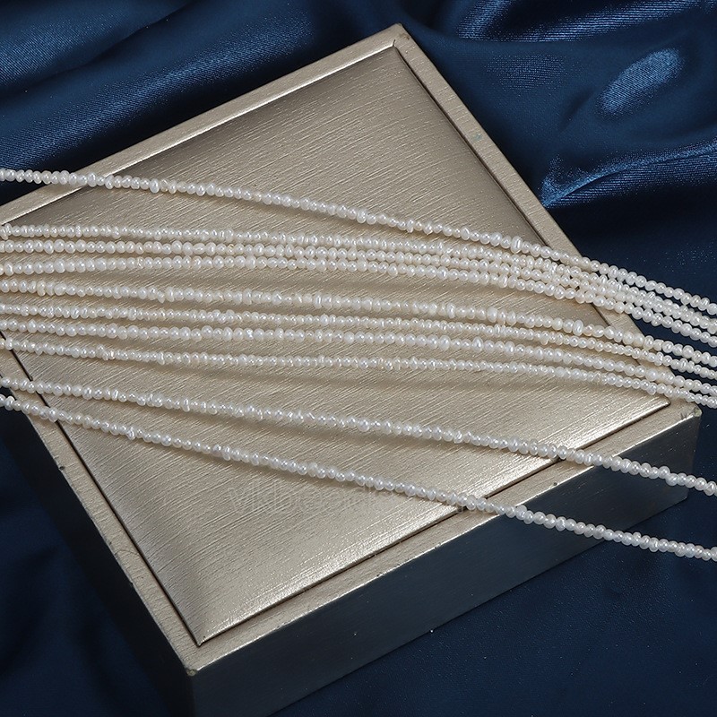 Natural Cultured White Freshwater Pearls Potato Beads Strands, Approx 1-2mm, 36-38cm/strand