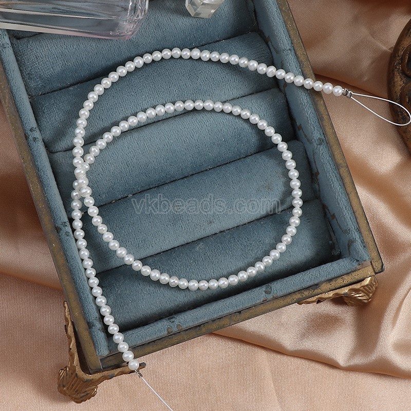 Natural Cultured White Freshwater Pearls Near Round(Minor Flaw) Beads Strands, Approx 3-3.5mm, 38-39cm/strand