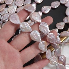 Natural Cultured Purple Freshwater Pearls Flat Teardrop Beads Strands, Approx 13-14mm, 40-42cm/strand