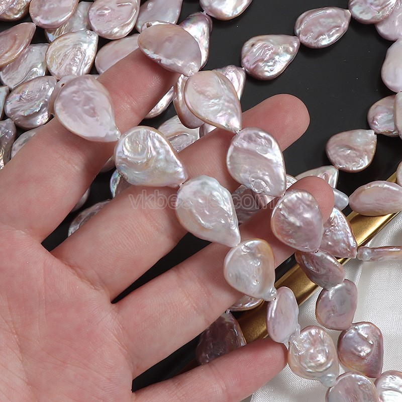 Natural Cultured Purple Freshwater Pearls Flat Teardrop Beads Strands, Approx 13-14mm, 40-42cm/strand