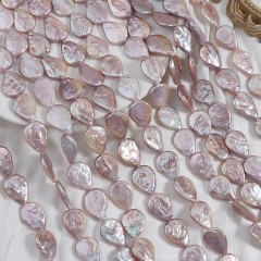Natural Cultured Purple Freshwater Pearls Flat Teardrop Beads Strands, Approx 13-14mm, 40-42cm/strand