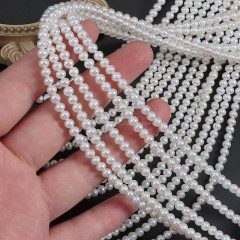 Natural Cultured White Freshwater Pearls Near Round(Minor Flaw) Beads Strands, Approx 4-4.5mm, 38-39cm/strand