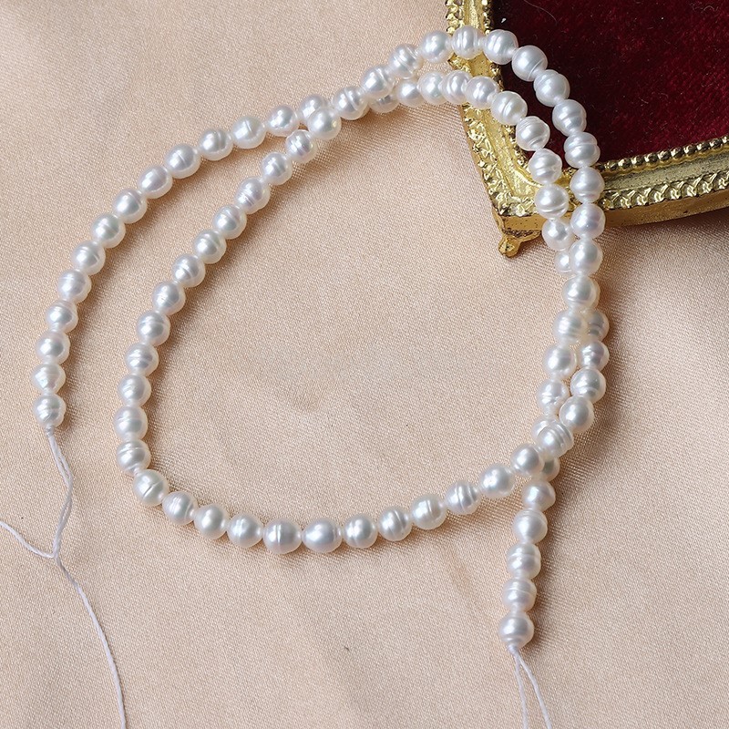 Natural Cultured White Baroque Freshwater Pearls Nugget Beads Strands, with Screw Thread, Approx 3mm, 38-39cm/strand