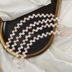Natural Cultured Multicolor Freshwater Pearls Flat Round Button Beads Strands, Approx 7mm, 17cm/strand