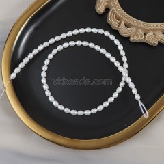 Natural Cultured White/Pinkish Orange/Pinkish Purple Freshwater Pearls Rice Beads Strands, Approx 4.5-5mm, 36-38cm/strand