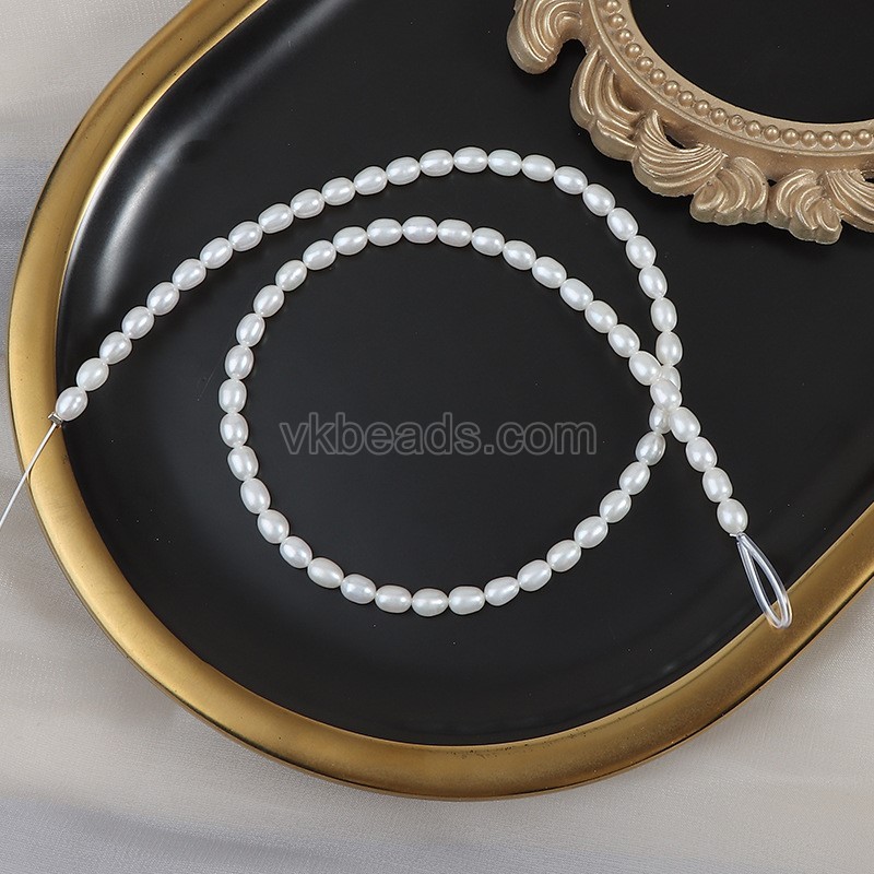 Natural Cultured White/Pinkish Orange/Pinkish Purple Freshwater Pearls Rice Beads Strands, Approx 4.5-5mm, 36-38cm/strand