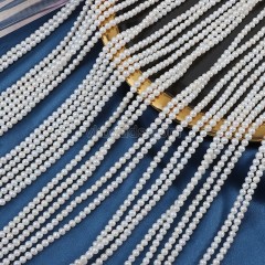 Natural Cultured White Freshwater Pearls Near Round Beads Strands, Approx 3-3.5mm, 37-38cm/strand