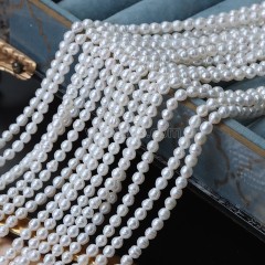 Natural Cultured White Baroque Freshwater Pearls Nugget Beads Strands, with Screw Thread, Approx 3mm, 38-39cm/strand