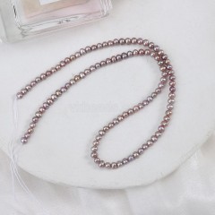 Natural Cultured Purple Freshwater Pearls Potato Beads Strands, Approx 3-4mm, 37-38cm/strand