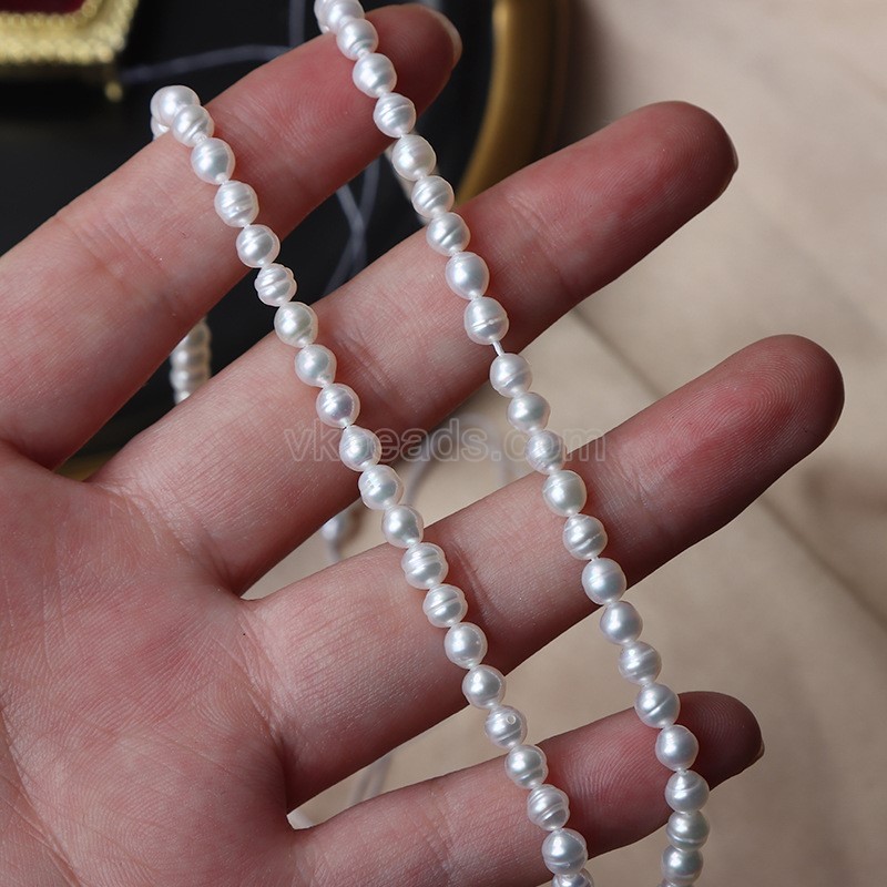 Natural Cultured White Baroque Freshwater Pearls Nugget Beads Strands, with Screw Thread, Approx 3mm, 38-39cm/strand