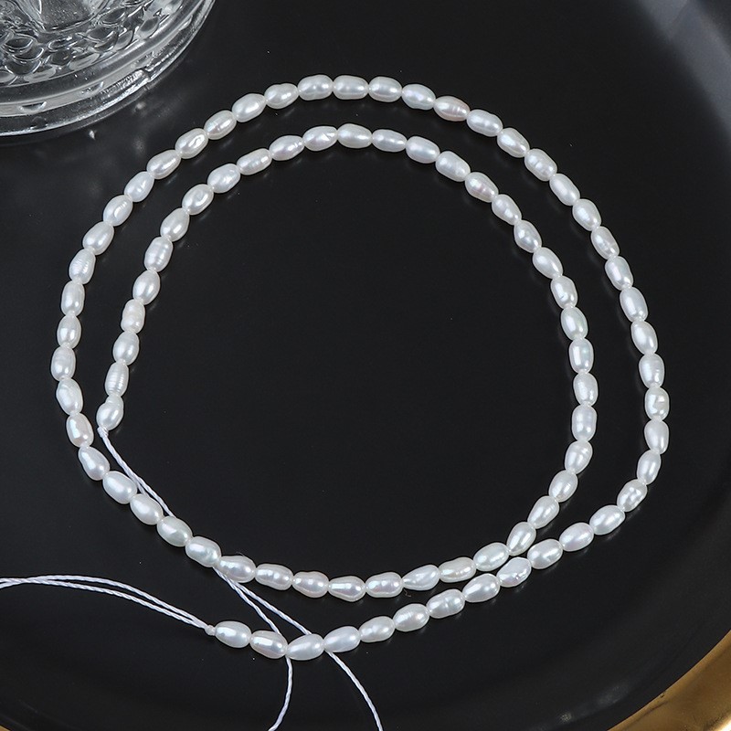 Natural Cultured White/Pinkish Orange/Pinkish Purple Freshwater Pearls Rice Beads Strands, Approx 2.5-3mm, 35-37cm/strand