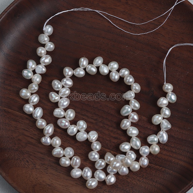 Natural Cultured White Freshwater Pearls Ear of Wheat(Minor Flaw) Rice Beads Strands, Approx 5-6mm, 35-36cm/strand