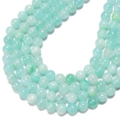 Green Jade Imitation Smooth Round Beads Strands, Approx 6-10mm, 38cm/strand