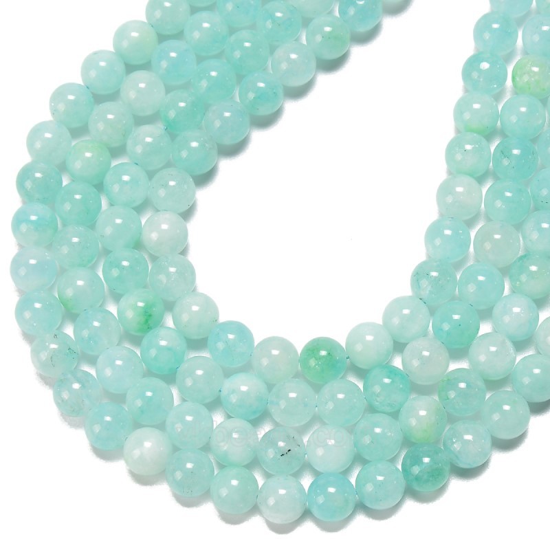 Green Jade Imitation Smooth Round Beads Strands, Approx 6-10mm, 38cm/strand