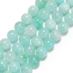 Green Jade Imitation Smooth Round Beads Strands, Approx 6-10mm, 38cm/strand