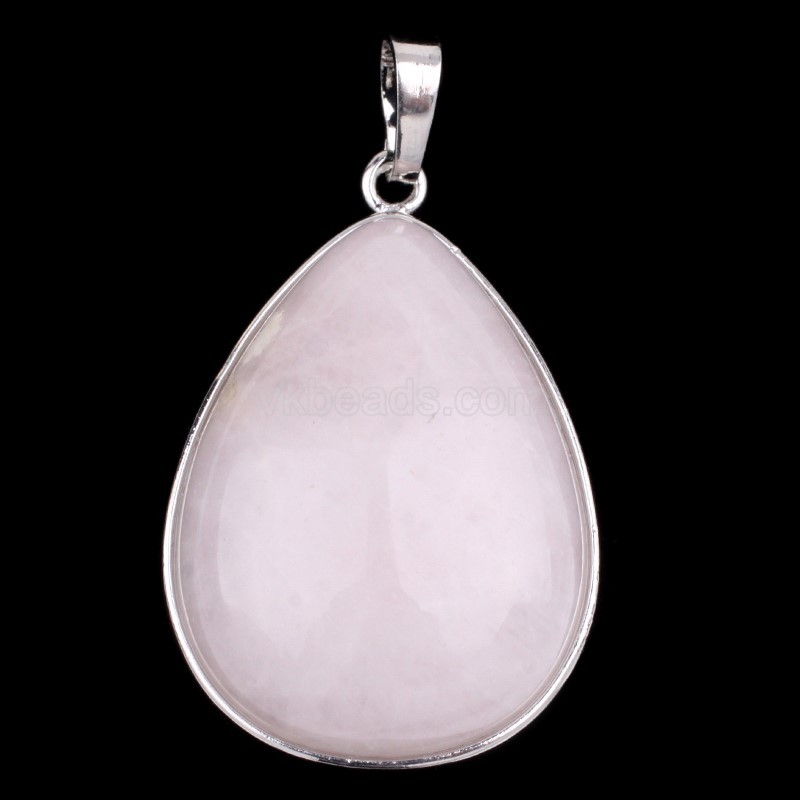 Multi-Gemstone Smooth Teardrop Pendants, with Rhodium Plated Base Metal Findings, Approx 25x33mm, Sell by Piece