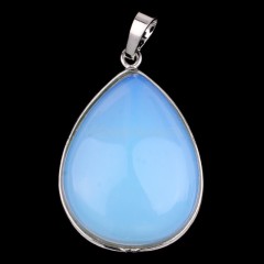 Multi-Gemstone Smooth Teardrop Pendants, with Rhodium Plated Base Metal Findings, Approx 25x33mm, Sell by Piece